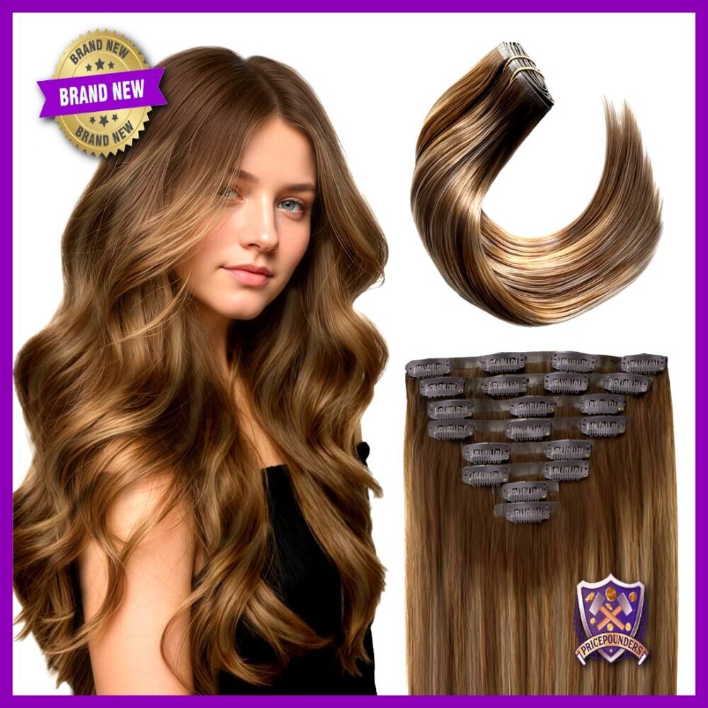 Seamless Clip In Hair Extensions Real Human Hair Straight Volume Natural Blend